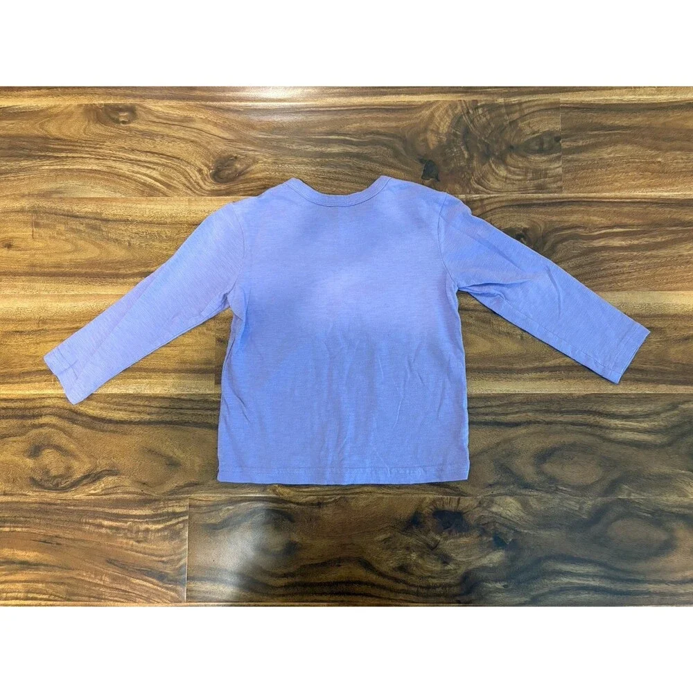 Primary Long Sleeve Slub Pocket Tees, Guava & Iris, Size 3T